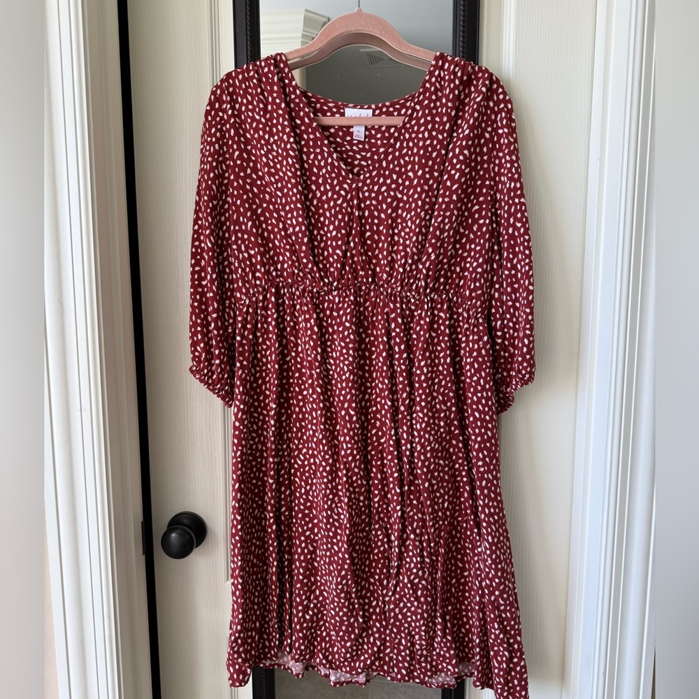 Isabel Maternity by Ingrid & Isabel Red and White Patterned Top